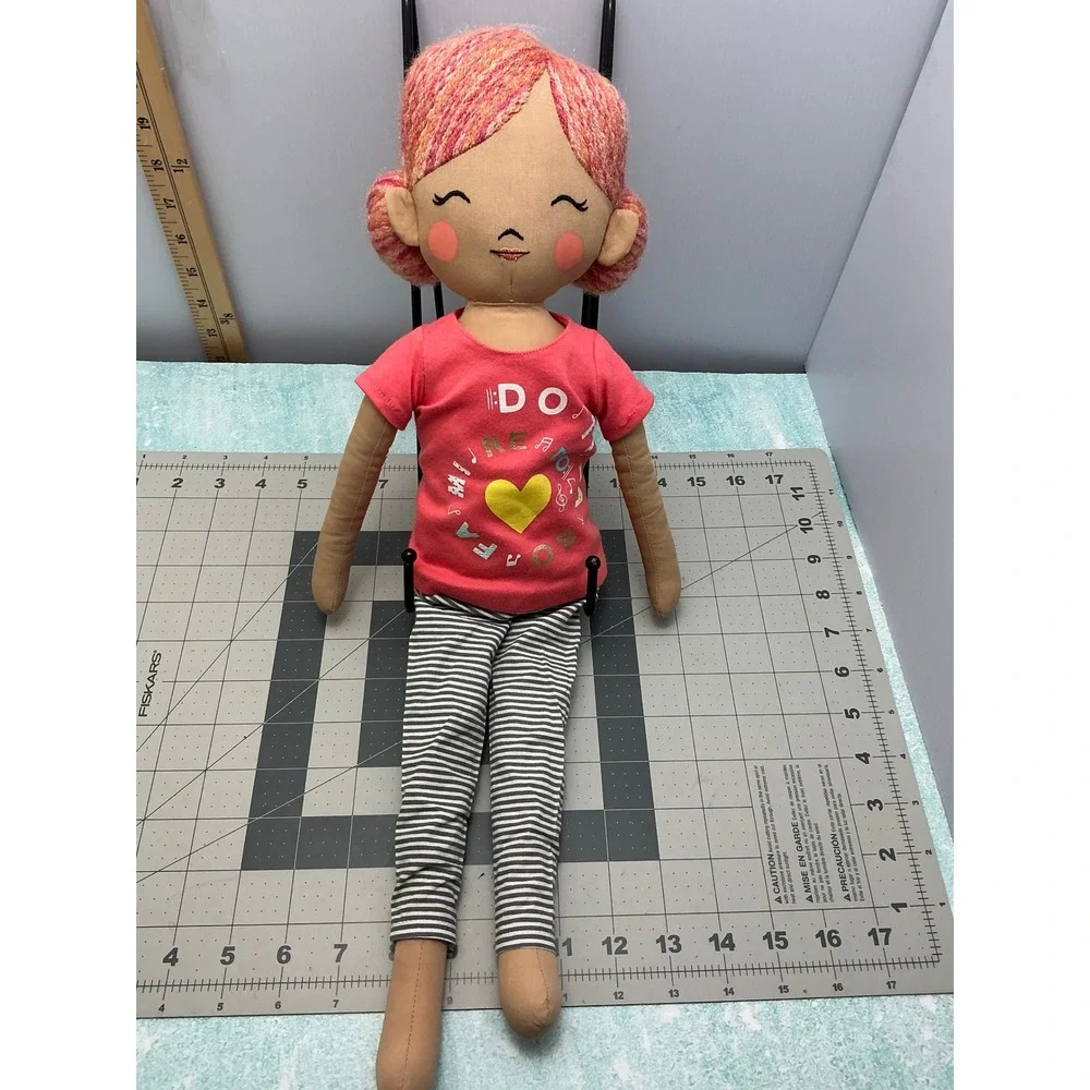 Pillowfort The Composer Doll Pink Yarn Hair Plush Decorative Pillow 21.5 inch